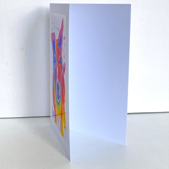 Lacie Dog Painting Art Print 5x7in Blank Greeting Card and Envelope All Occasion - Picture 2 of 4